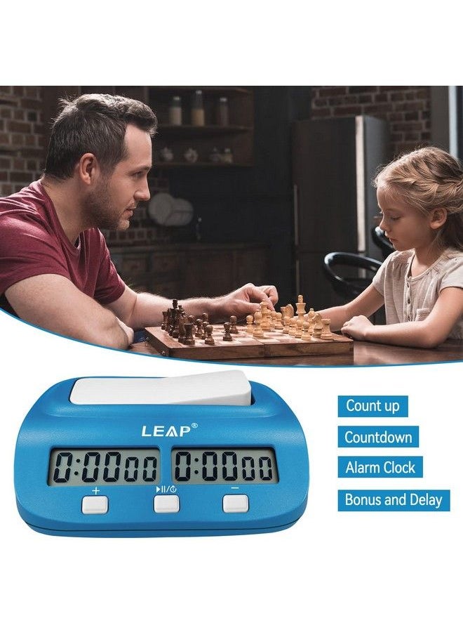 Digital Chess Clock Timer With Bonus And Delayed Time Features Chess Timer For Chess Game Igo And Chinese Chess (Blue)
