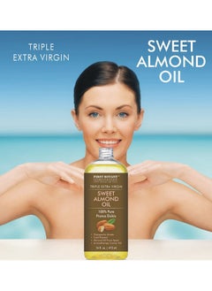 First Botany First Botany Cosmeceuticals, Cold Pressed Sweet Almond Oil - Triple AAA+ Grade Quality, For Hair, For Skin and For Face, 100% Pure and Natural with Pump dispenser, 16 fl oz  - Image 4
