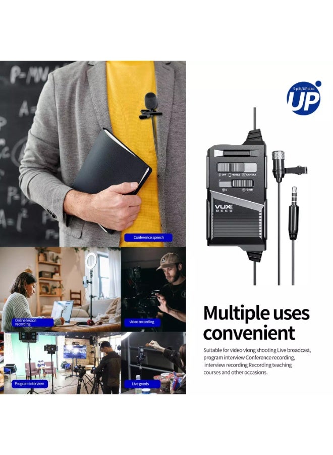 VUX BEEG UP10 Omnidirectional Lavalier Microphone Clip-on Lapel Mic for Smartphones, DSLR, Camcorder Audio Recorders & Vlogging - Image 5