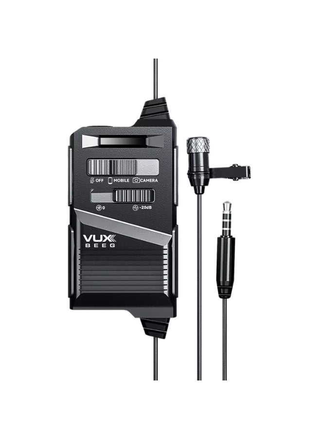 VUX BEEG UP10 Omnidirectional Lavalier Microphone Clip-on Lapel Mic for Smartphones, DSLR, Camcorder Audio Recorders & Vlogging - Image 1