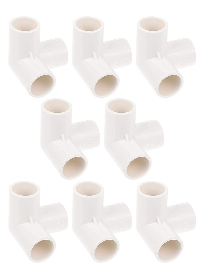 SYOSI 3 طرق تركيبات PVC الكوع 8 قطع محولات أنابيب المياه موصلات زاوية الأنابيب ملحقات الأنابيب وصلات التوصيل لرفوف PVC DIY هيكل دعم الحديقة أبيض - Image 2