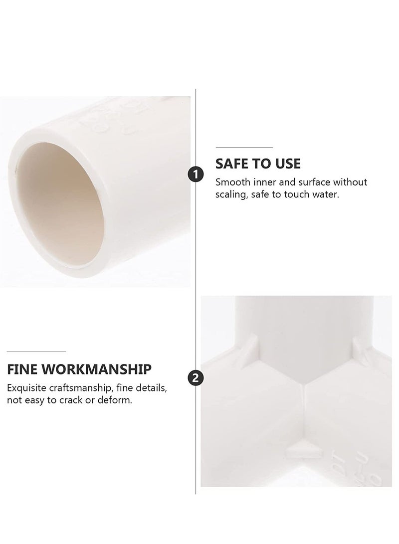 SYOSI 3 طرق تركيبات PVC الكوع 8 قطع محولات أنابيب المياه موصلات زاوية الأنابيب ملحقات الأنابيب وصلات التوصيل لرفوف PVC DIY هيكل دعم الحديقة أبيض - Image 3