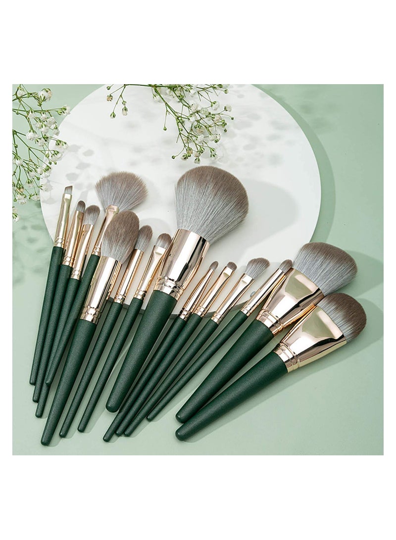 KASTWAVE 14Pcs Professional Makeup Brushes Set Cosmetic Foundation Powder Blush Eye Shadow Lip Blend Wooden Handle Make Up Brush Tool Kit with PU Leather Case - Image 4