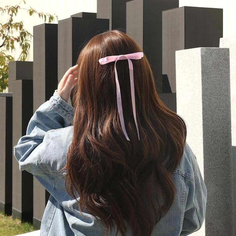 Shidara 6 PCS Pink Hair BowHair Bows for Women Pink Bow with Tassel Bowknot Pink Hair Ribbons for Women Pink Bow Hair Clips Pink Bow for Hair Pink Hair AccessoriesPINK - Image 2