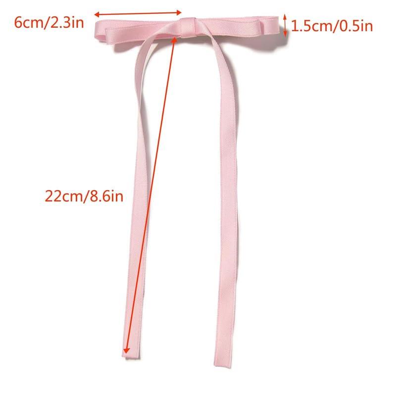Shidara 6 PCS Pink Hair BowHair Bows for Women Pink Bow with Tassel Bowknot Pink Hair Ribbons for Women Pink Bow Hair Clips Pink Bow for Hair Pink Hair AccessoriesPINK - Image 5