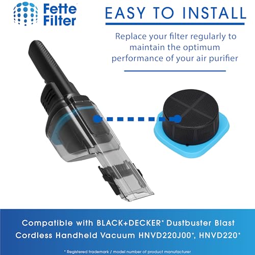 Fette Filter - HNVDF10 Replacement Vacuum Filter Set Compatible with BLACK+DECKER Dustbuster Blast Cordless Handheld Vacuum Models HNVD220J00, HNVD220 - Pack of 2 - Image 3