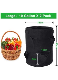 yongsheng Strawberry Grow Bag,Strawberry Plant Bag with 8 Side Planting Pockets, Breathable Felt Material Plant Container with Handles for Balcony (Black)  - Image 5