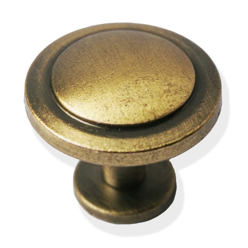 Perphin Bronze Vintage Dresser Knobs 12 Pack Antique Round Cabinet Knobs Pulls for Kitchen Metal Round Drawer Knobs Cupboard Closet Wardrobe Zinc Alloy Door Knobs with 3 Sized Screws for Furniture