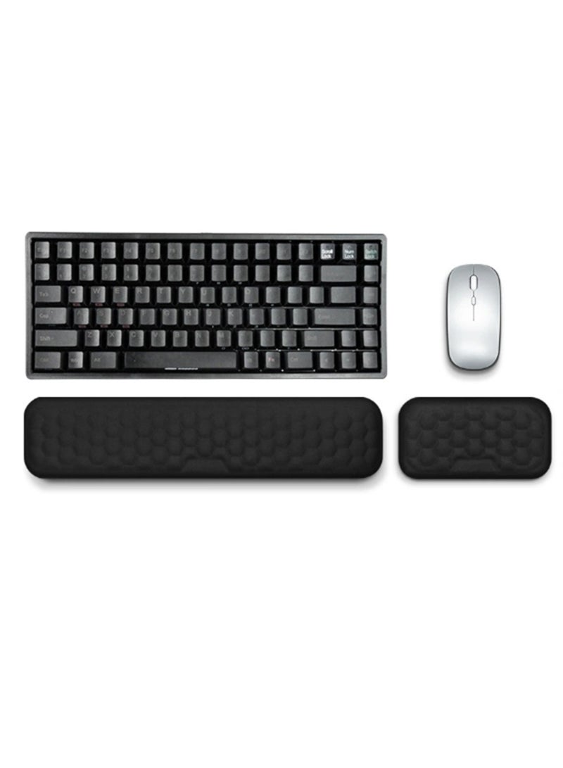Generic 2-Piece Ergonomic Wrist Rest Suitable For Keyboard And Mouse, Soft Memory Foam Keyboard Wrist Rest Set With Anti-Skid Silicone Base, Convenient For Typing, Pain Relief, Suitable For Office, Work And Games ，Black - Image 5