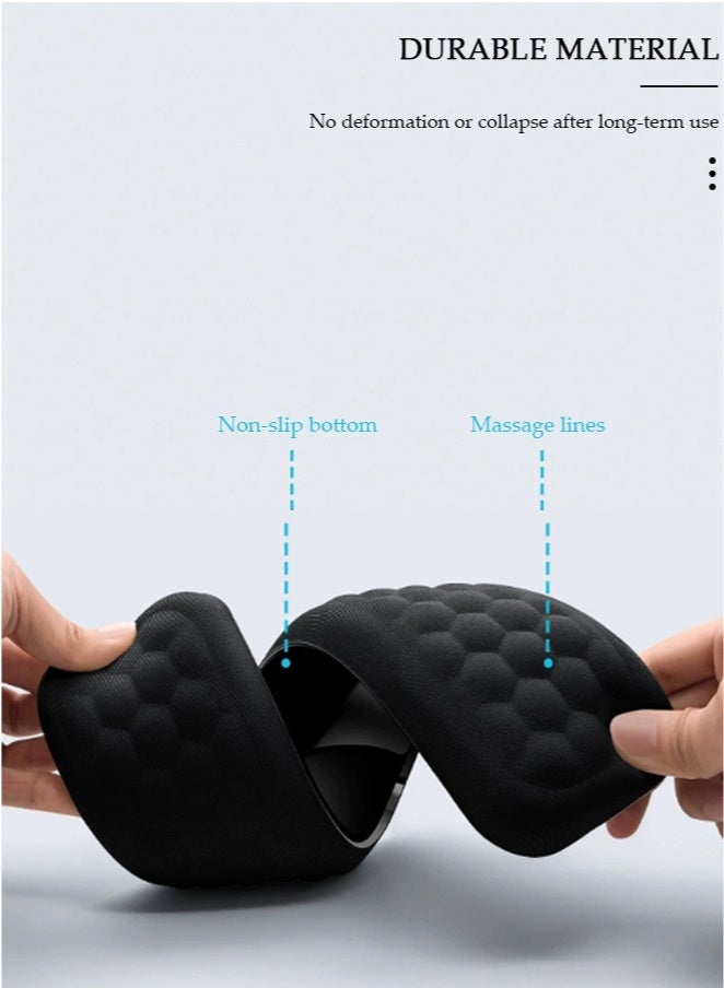 Generic 2-Piece Ergonomic Wrist Rest Suitable For Keyboard And Mouse, Soft Memory Foam Keyboard Wrist Rest Set With Anti-Skid Silicone Base, Convenient For Typing, Pain Relief, Suitable For Office, Work And Games ，Black - Image 2