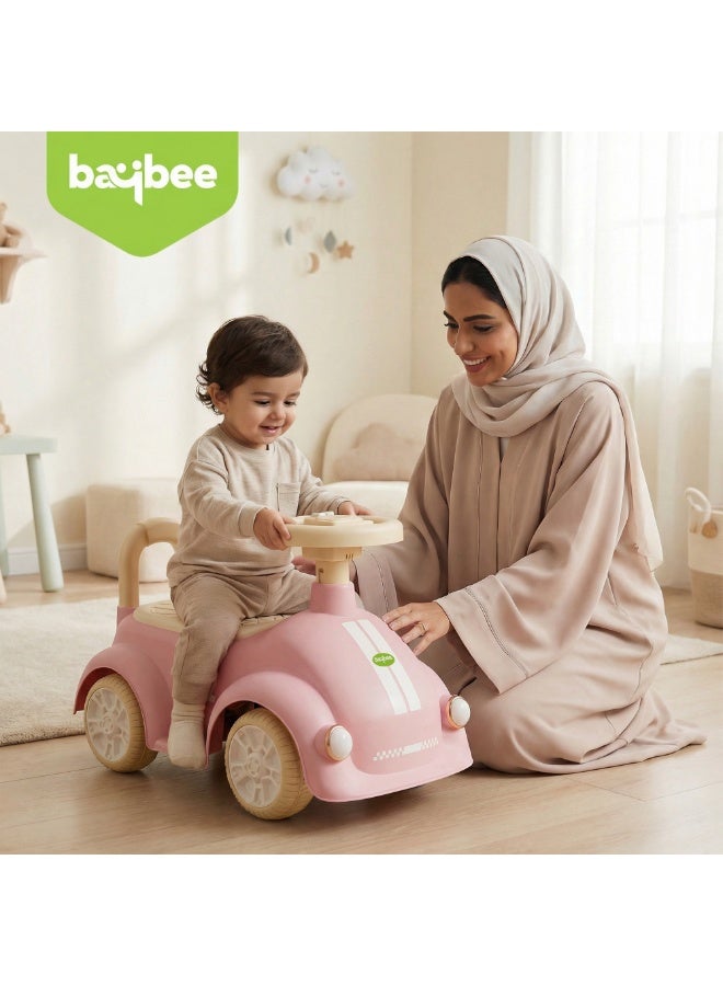 BAYBEE M2 Baby Ride on Car for Kids, Toddler Ride on Baby Car with Lights, Music, and High Backrest | Kids Push Car for Baby | Children Ride on Car for Kids Toddlers 1 to 3 Years Boy Girl Pink - Image 2