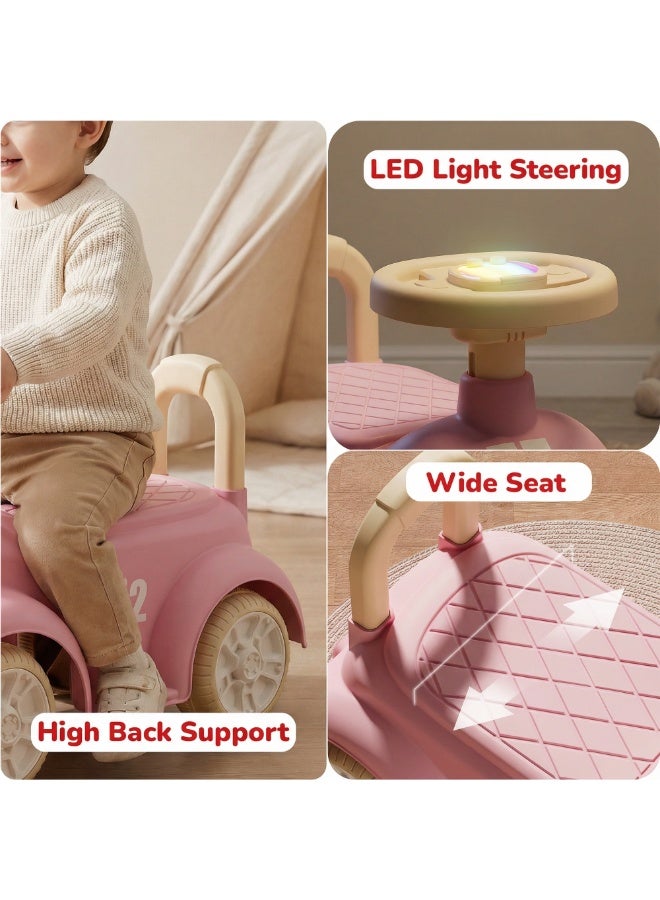 BAYBEE M2 Baby Ride on Car for Kids, Toddler Ride on Baby Car with Lights, Music, and High Backrest | Kids Push Car for Baby | Children Ride on Car for Kids Toddlers 1 to 3 Years Boy Girl Pink - Image 5