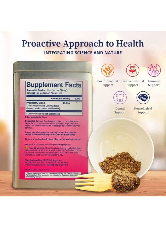 BioPure - Cistus Loose Tea Wildcrafted Cistus Incanus & Cistus Albidus Rich In Antioxidants Polyphenols & Bioflavonoids Great For Immune Function The Gut And Overall Wellness 3.5Oz - Image 1