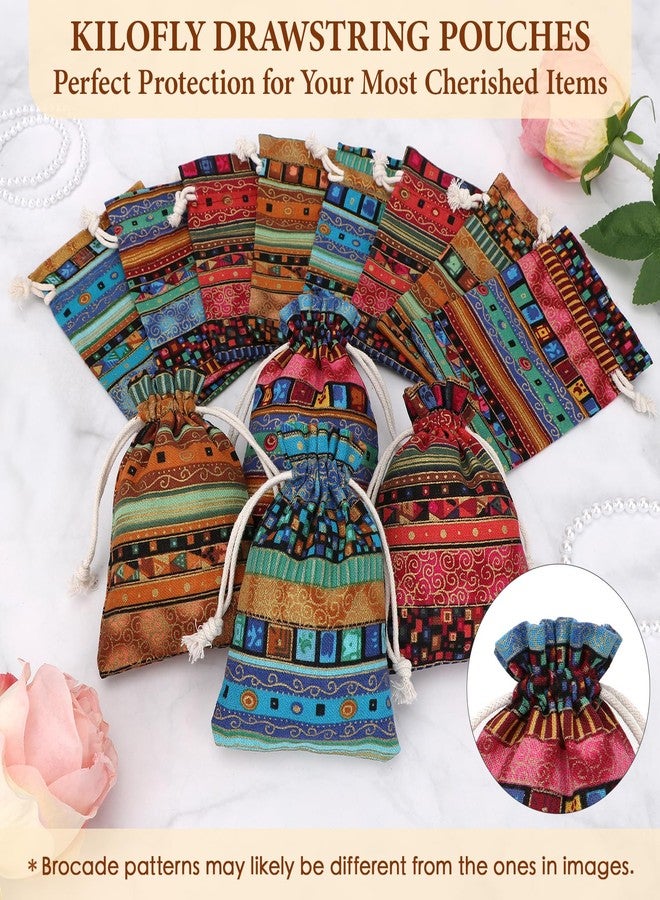 كيلوفلاي حقيبة مجوهرات مصرية من كيلوفلاي، 12 قطعة، بنقشة أزتيكية، محفظة نقود برباط، حقيبة هدايا - Image 4