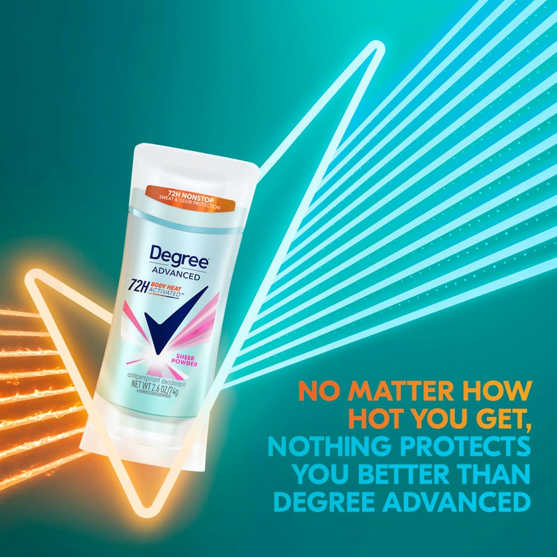 Degree Advanced Protection Antiperspirant Deodorant Sheer Powder for 72-Hour Sweat & Odor Control for Women, with Body Heat Activated Technology, 2.6 oz - Image 4