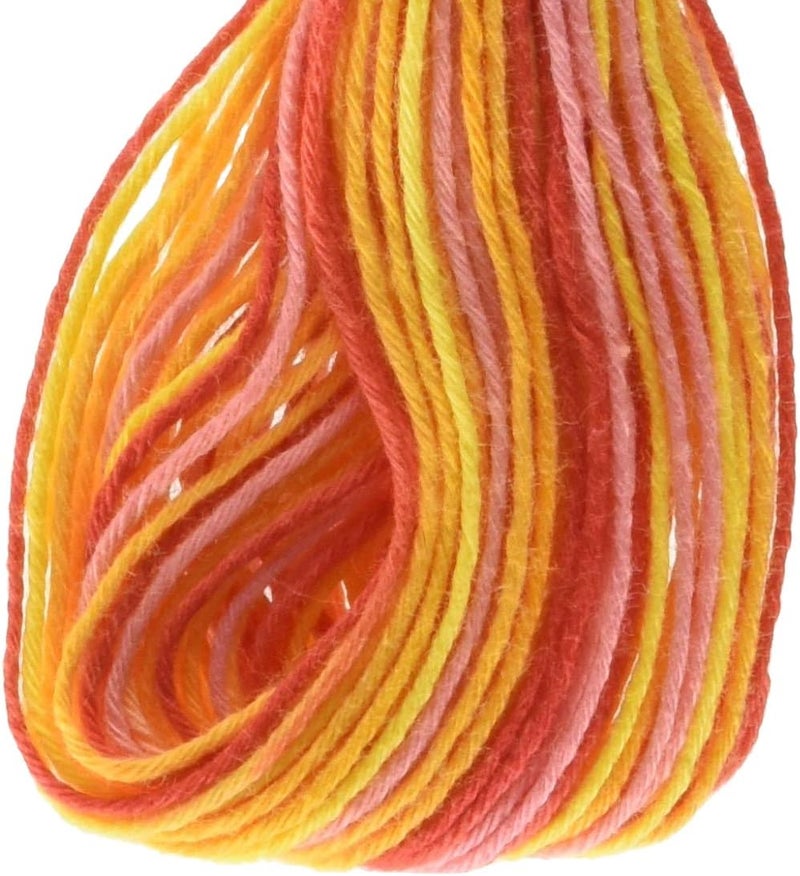 Olympus Sashiko 20m thread skein, Orange, Pink, Yellow - Image 1