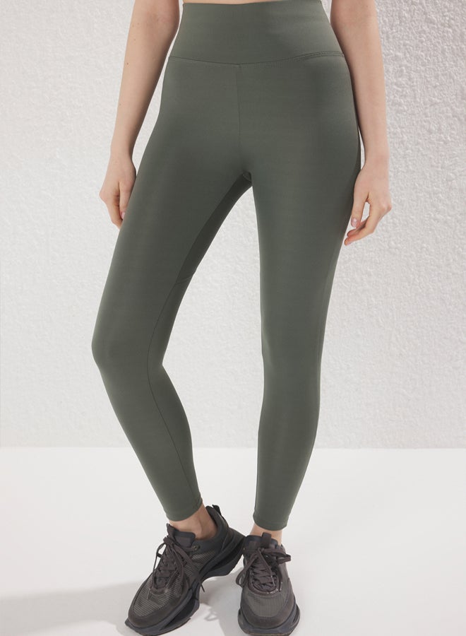 trendyol Khaki Push-Up Full Length Knitted Sports Leggings TWOAW21TA0030 - Image 3