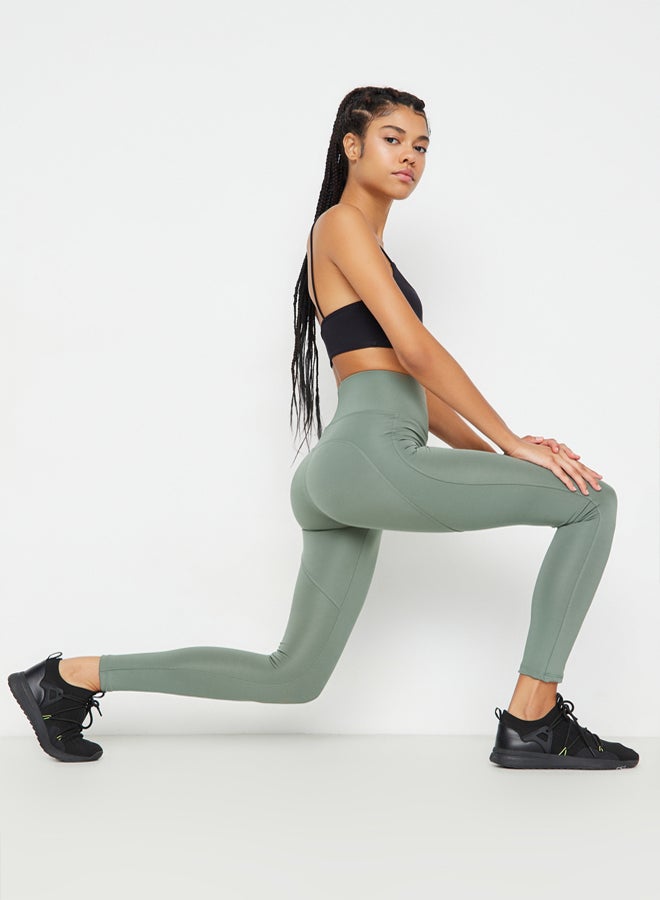 trendyol Khaki Push-Up Full Length Knitted Sports Leggings TWOAW21TA0030  - Image 1