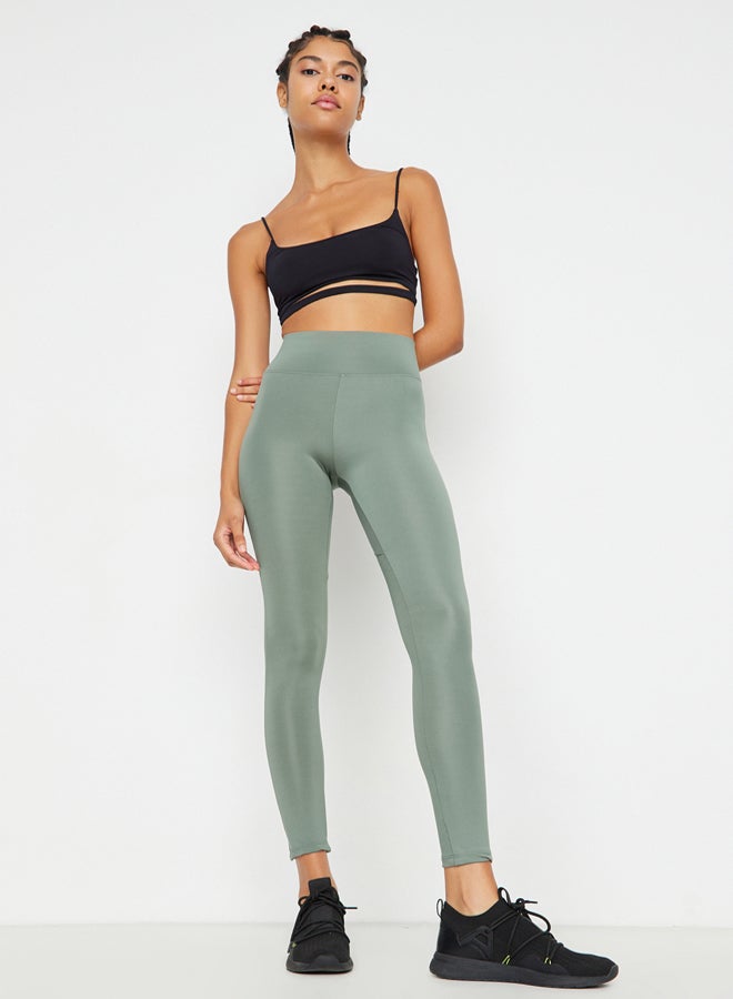 trendyol Khaki Push-Up Full Length Knitted Sports Leggings TWOAW21TA0030  - Image 3