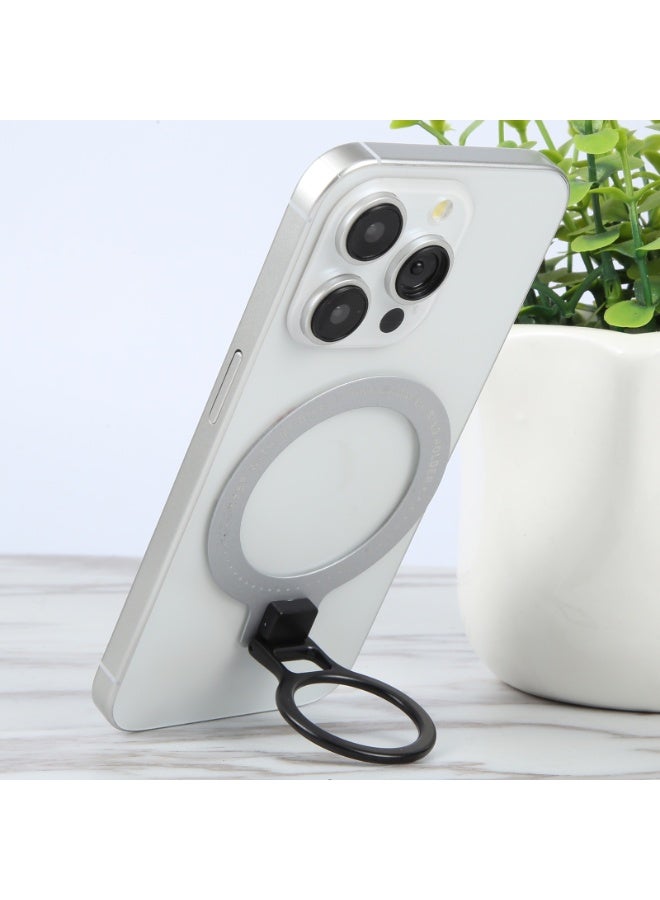 هيدج حامل هاتف مغناطيسي حلقي وحامل MagSafe، حامل هاتف محمول فائق النحافة من سبائك الزنك، قابل للدوران 360 درجة، متوافق مع هواتف MagSafe وحافظاتها، أسود اللون - Image 5