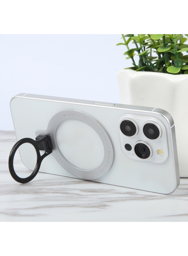 هيدج حامل هاتف مغناطيسي حلقي وحامل MagSafe، حامل هاتف محمول فائق النحافة من سبائك الزنك، قابل للدوران 360 درجة، متوافق مع هواتف MagSafe وحافظاتها، أسود اللون - Image 4