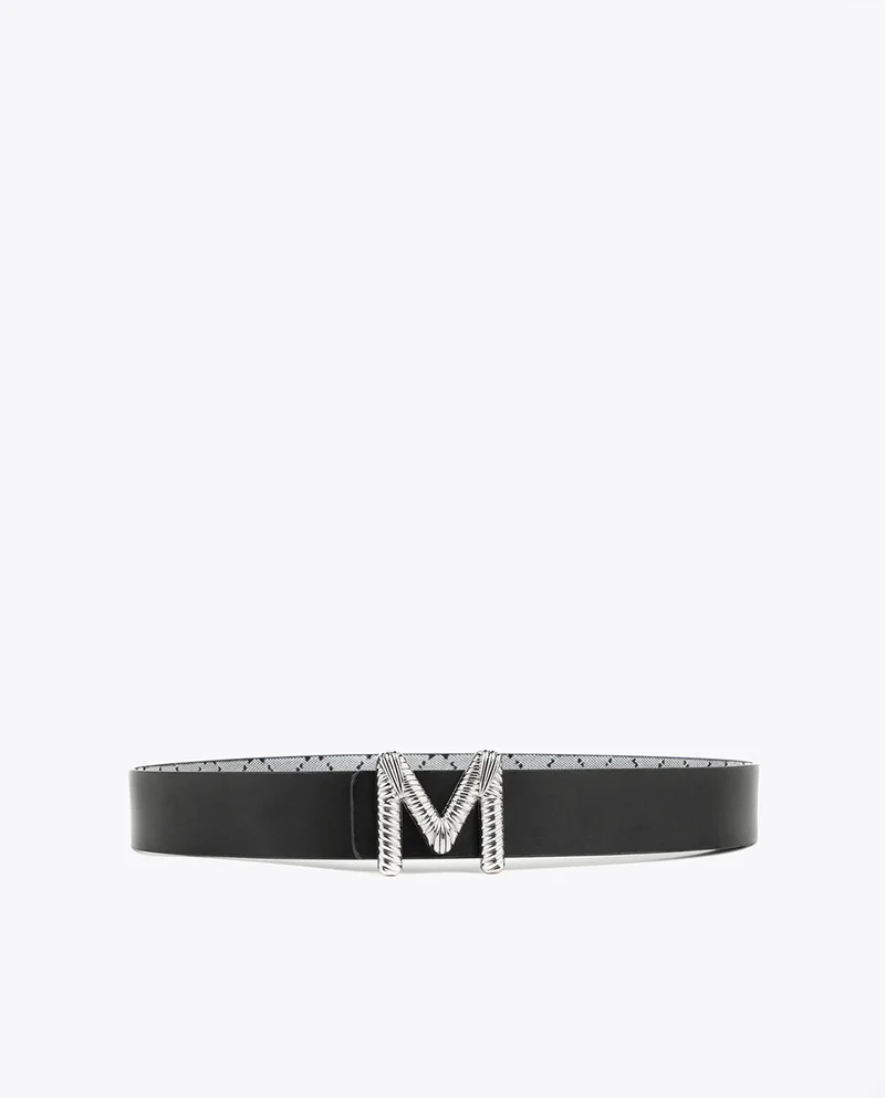 Lola Casademunt Grey and black reversible belt
