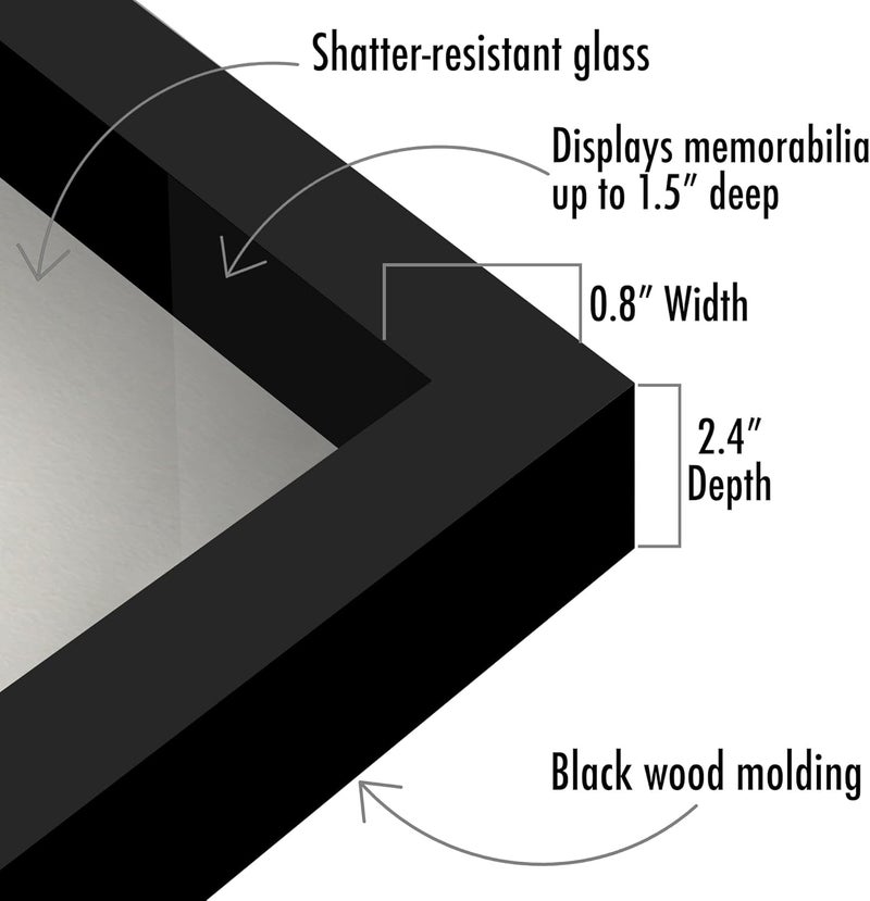 Americanflat 11x14 Shadow Box Frame with ShatterResistant Glass  Silhouette Collection  Large Shadow Box Display Case for Tabletop and Wall Display  Black with Soft Felt Back - Image 3