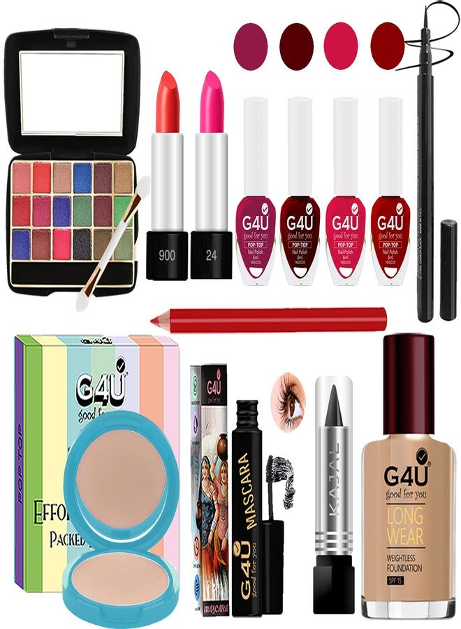 G4U Glam Goddess: All-in-One Starter Makeup Set for Girls & Women -(Pack of- 13pcs) A53 - Image 1