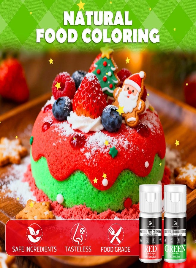 DecorRom Natural Food Coloring, 10 Colors Bright Liquid Dye Free Food Coloring, Plant Based Food Colorings for Baking, DIY Cake Making, Cookie Decorating, Donut, Cream, Fondant, Candy & Baking Adult Hobby - Image 3