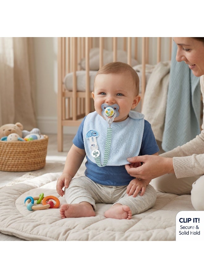 MAM Clip It! Adjustable Pacifier Holder Clip, Boy - Image 2