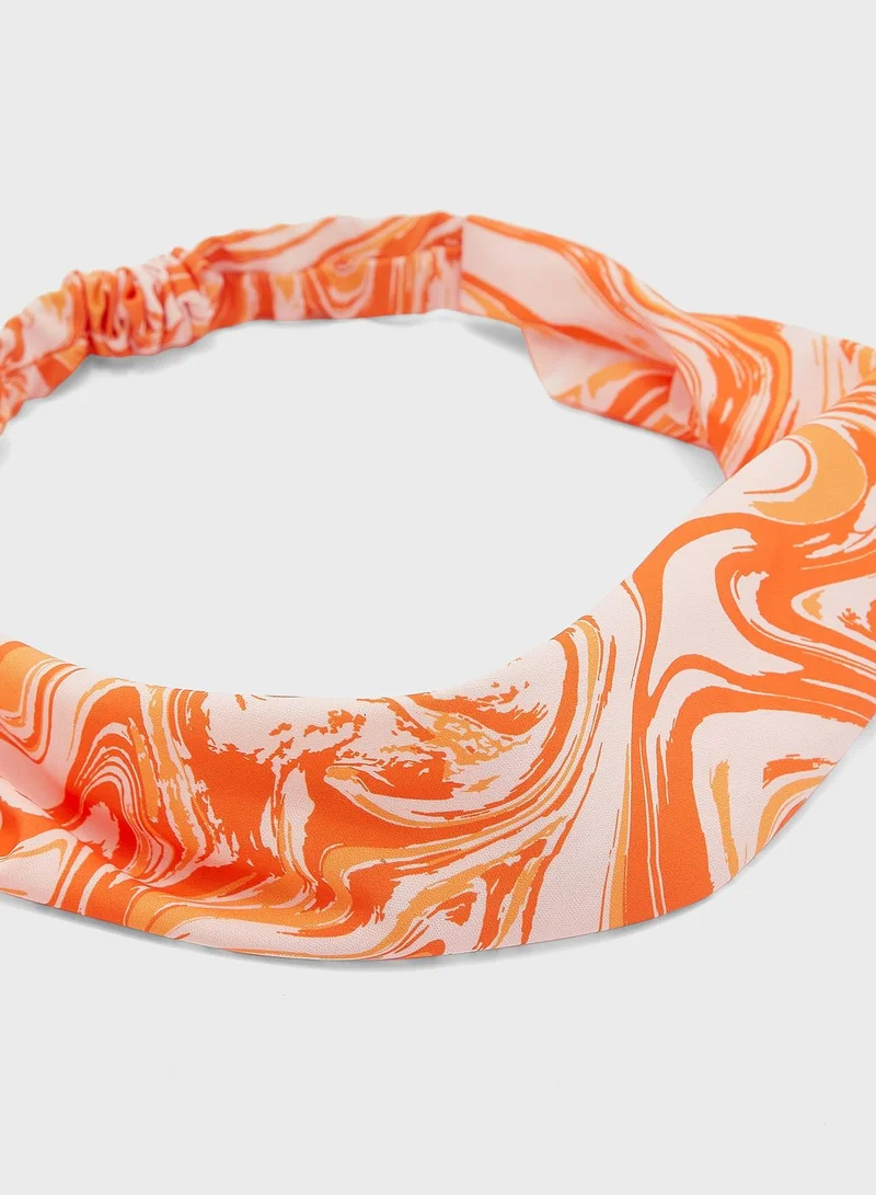 Ginger Printed Swirl Bandana & Scrunchy Set