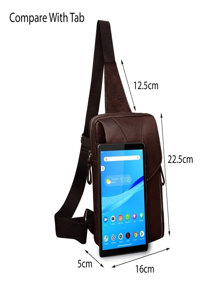 ABYS Genuine Leather Cash Bag||Chest Bags||Body Bag||Passport Pouch||Neck Pouch||Hand Bag||Sling Bag||Shoulder Bags for Men & Women (Brown) - Image 2