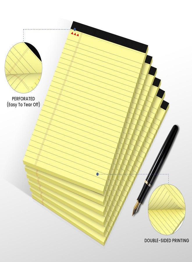 Ciphyfee 6pcs Small Note Pads, Yellow Notepads 5x8 College Ruled Notebook, Writing Pads 5 x 8, Legal Pads, Pad Paper Perforate Notebooks for Work, Message, School, Office Supplies,30 Sheets/Pack - Image 4