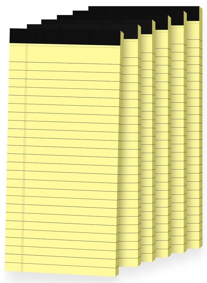 Ciphyfee 6pcs Small Note Pads, Yellow Notepads 5x8 College Ruled Notebook, Writing Pads 5 x 8, Legal Pads, Pad Paper Perforate Notebooks for Work, Message, School, Office Supplies,30 Sheets/Pack - Image 1