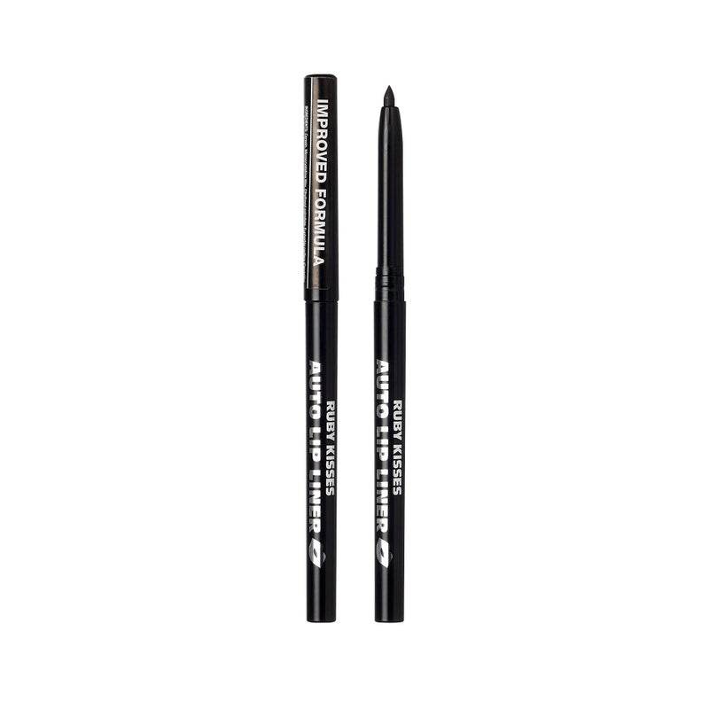 Ruby Kisses Auto Lip Liner Pencil (Black 3 Pack), Long Lasting & Non-Fading, Smooth Application, Non-Feathering with Rich Pigmented Color, No Sharpener Needed, Ideal for Full Lips Look - Image 2