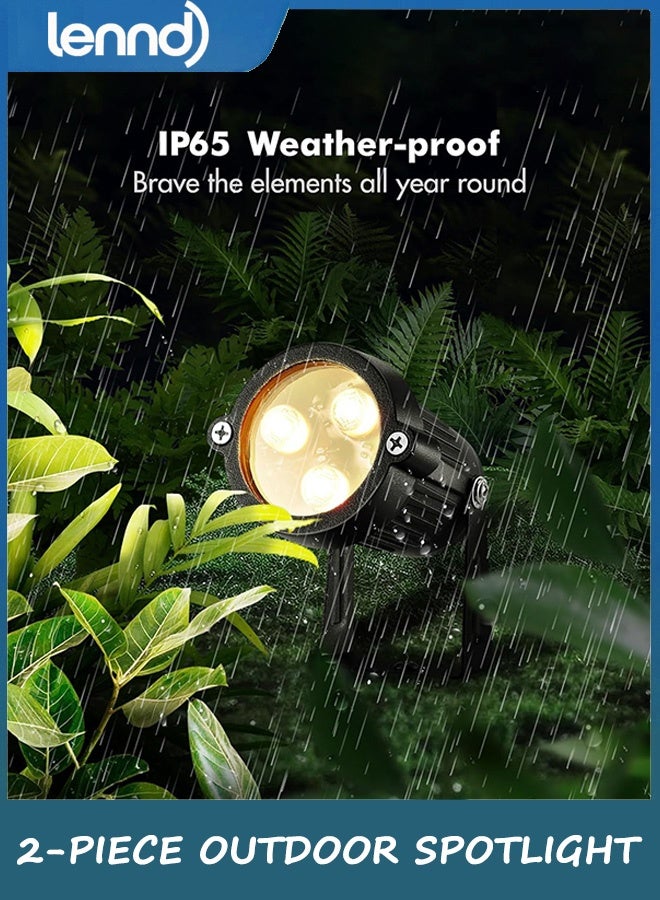 لينند أضواء خارجية: أضواء خارجية LED RGBW بقوة ١٢ واط مع ١٦ لونًا متغيرًا لتزيين الفناء والحديقة | عبوة من قطعتين، مقاومة للماء IP65، إضاءة للمناظر الطبيعية، ١٢٠ فولت، قابلة للتوصيل بالكهرباء، مع جهاز تحكم عن بُعد - Image 4