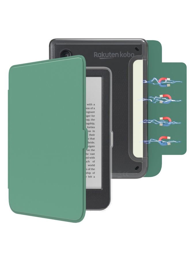 E NET-CASE Detachable Magnetic Case for 6" Kobo Clara Colour (2024) /Clara BW (2024) /2E (2022) eReader, Ultra Clear Back Scratch-Proof Light丨Easy to Detach & Attach丨Auto Sleep/Wake (Green) - Image 1