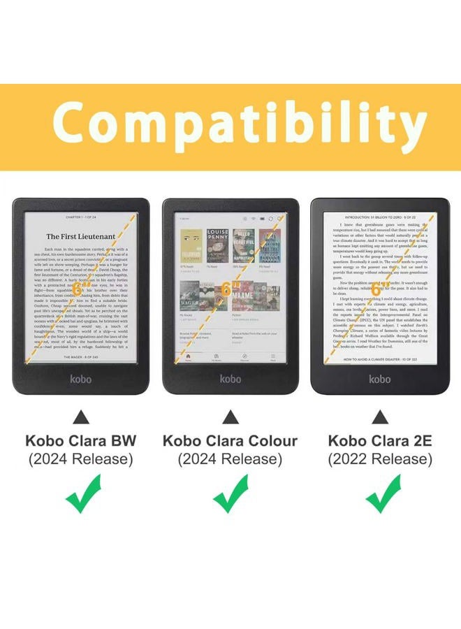 E NET-CASE Detachable Magnetic Case for 6" Kobo Clara Colour (2024) /Clara BW (2024) /2E (2022) eReader, Ultra Clear Back Scratch-Proof Light丨Easy to Detach & Attach丨Auto Sleep/Wake (Green) - Image 2