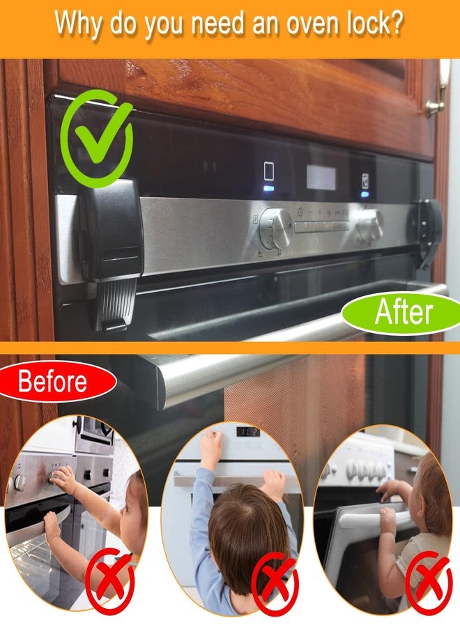 PILISPARK 2 PCS Oven Lock Child Safety, Air Fryers Oven Front Door Lock Child Safety for Toddlers, Easy to Install Oven Safety Locks & Dishwasher Door Lock for Baby Safety - Image 4