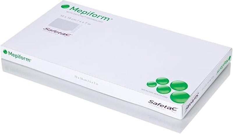 Molnlycke Mepiform with Safetac Technology 4"x7", 5 Count, Self Adherent Soft Silicone Sheeting for Scar Reduction - Image 5