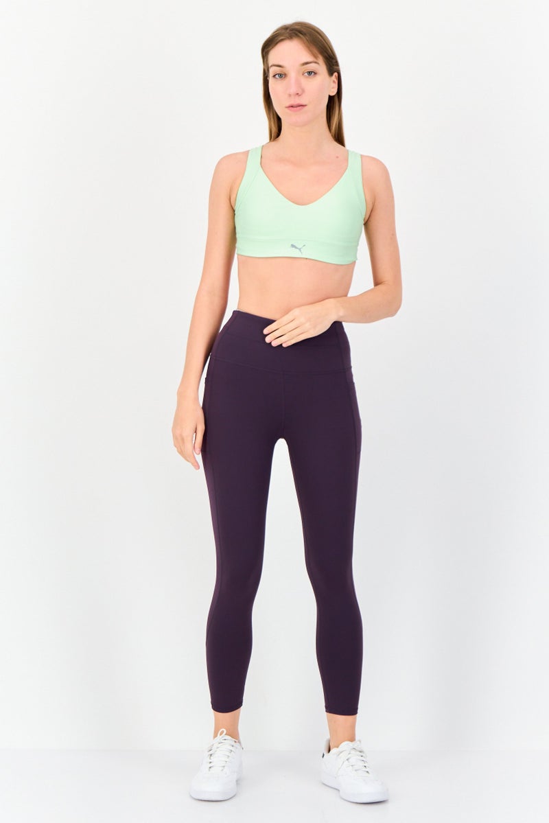 PUMA Women Brand Logo Padded Sports Bra, Lime Green  - Image 2