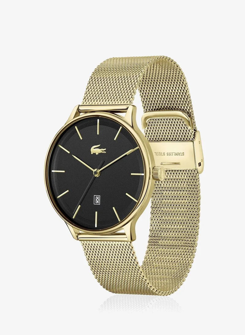 Lacoste  Club Collection Analog Quartz Watch For Men With Gold-Tone Stainless Steel Mesh Bracelet - 2011224 for Men | Best Price UAE