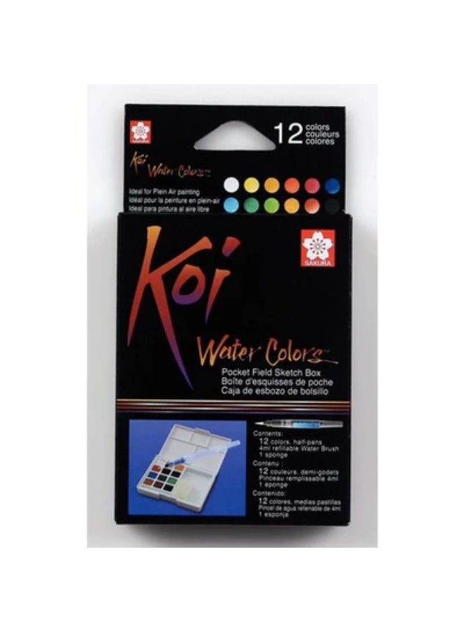 Sakura Koi Sakura-Koi Water Color Cake 12 Color With Brush Pen-XNCW12H - Image 1