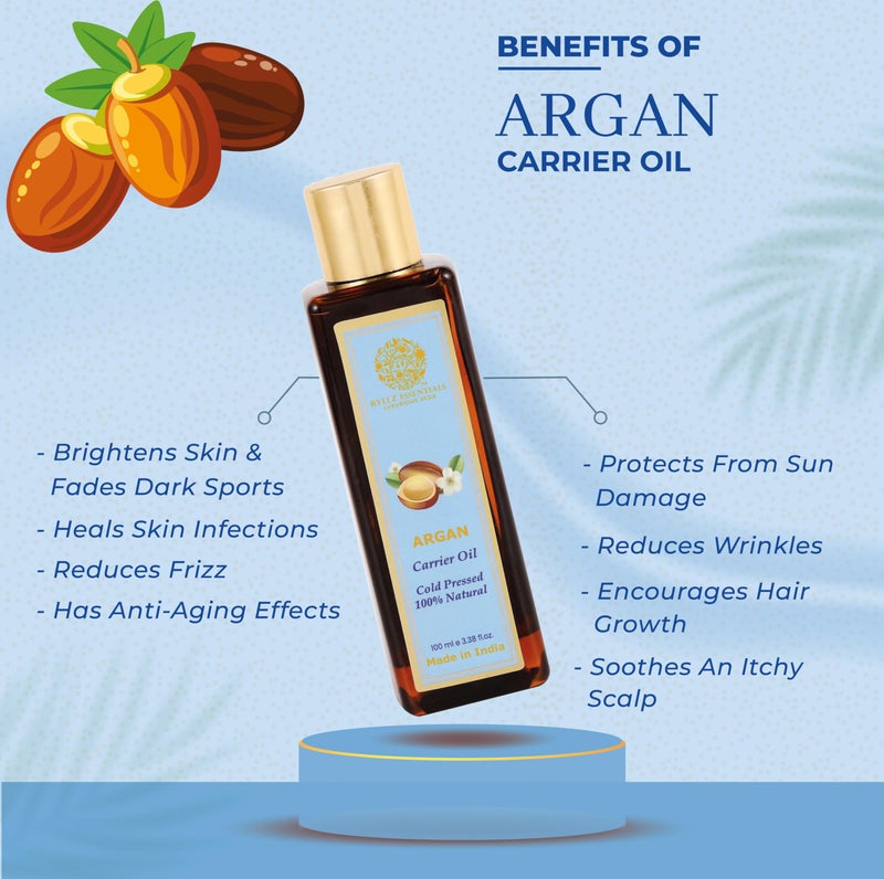 RYLLZ ESSENTIALS Argan Carrier Oil | For Frizzy, Dry & thin, Hair Growth, Hair Fall Control | Light Oil for styling | 100% Pure & Natural | Cold Pressed & Extra Virgin | 100ml - Image 4
