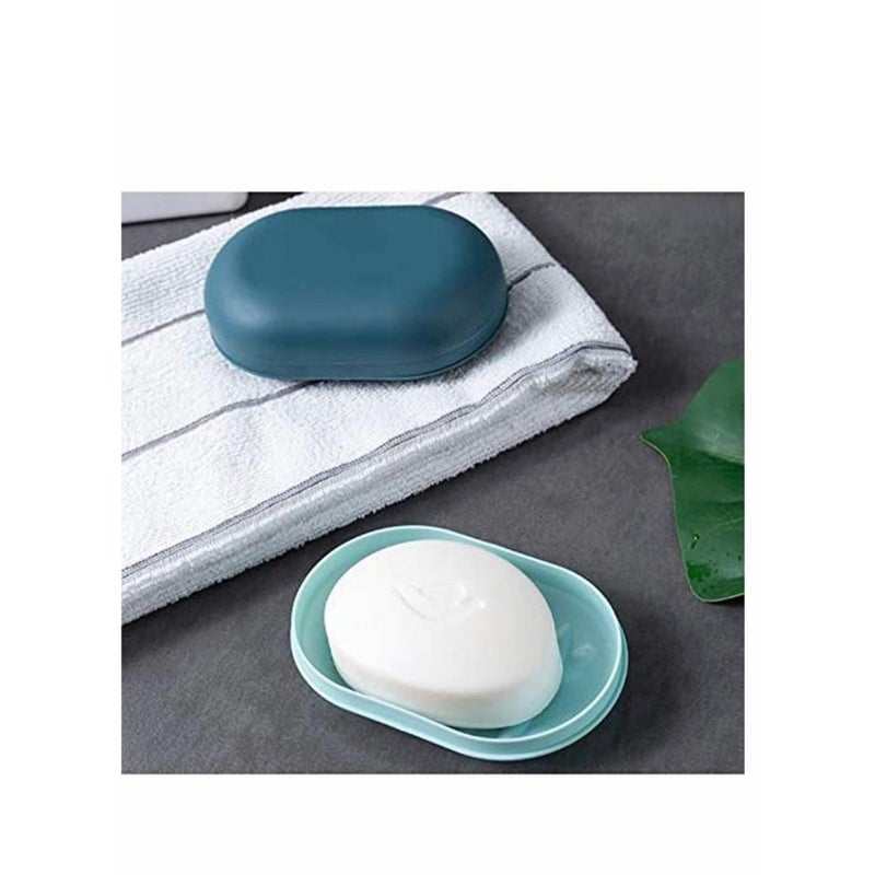 SOLARAE 2Pack Soap Dish Travel Soap Box Soap Container Container Soap Tray, Soap Box Case, Holder for Sponges Hand Soap Dish Perfect for Gift, Travel Blue White - Image 5