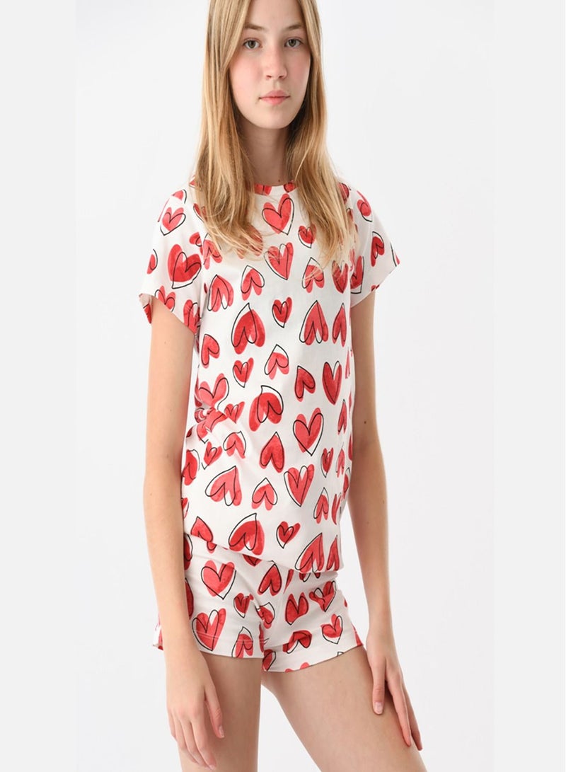 Urbasy Girls/Teens all over printed T-shirt and shorts co-ord sets - Image 1