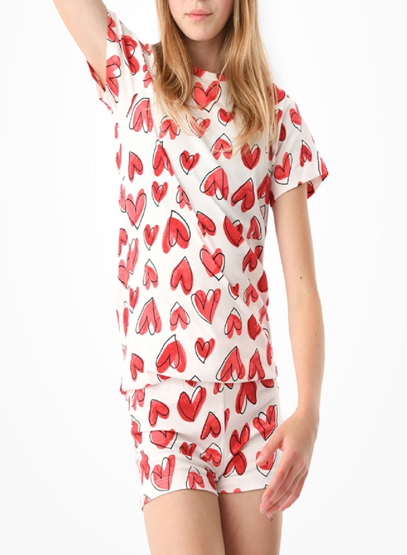 Urbasy Girls/Teens all over printed T-shirt and shorts co-ord sets - Image 3