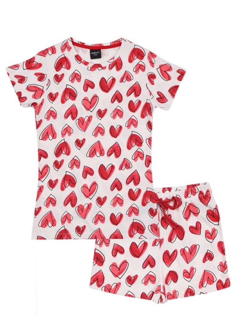 Urbasy Girls/Teens all over printed T-shirt and shorts co-ord sets - Image 2