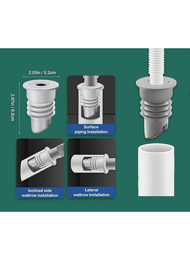 مانع تسرب خرطوم تصريف الغسالة. سدادة تصريف أرضية، غطاء مانع تسرب أنبوب الصرف الصحي. مانع تسرب سيليكون لأنبوب تصريف الحوض، مانع تسرب أنبوب تصريف حوض الغسيل (35-40 مم) - Image 3