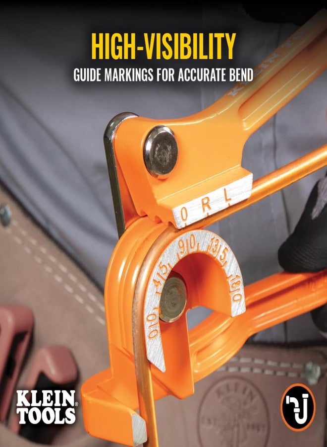 Klein Tools 51006 3-in-1 Tube Bender, 1/4, 5/16, and 3/8-Inch O.D. Tubing, Bends Soft Copper, Aluminum, Thin Wall Steel up to 180 Degrees - Image 4